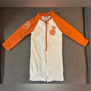 Baby Boy BinkyBro Pool Rash Guard in Mojave Orange Long Sleeve - 12-18 Mo